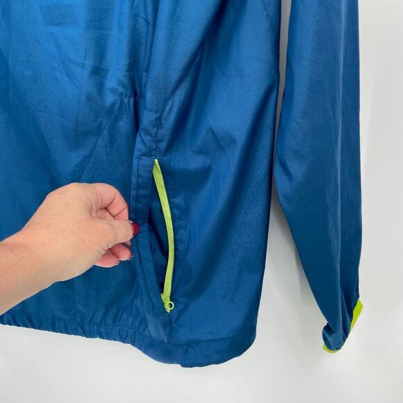 Merrell Windbreaker Jacket Womens Size S Teal Blue SelectDry Hooded Lightweight - Picture 9 of 14